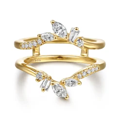 Online Gabriel & Co. Keisha - 14K Yellow Gold Prong Set Fancy Diamond Ring Enhancer - 0.5 ct