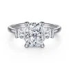 Best Gabriel & Co. Kenia - 14K White Gold Radiant Cut Three Stone Diamond Engagement Ring