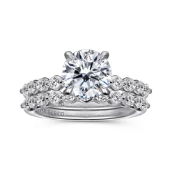 Hot Gabriel & Co. Kim - 14K White Gold Round Diamond Engagement Ring