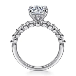 Hot Gabriel & Co. Kim - 14K White Gold Round Diamond Engagement Ring