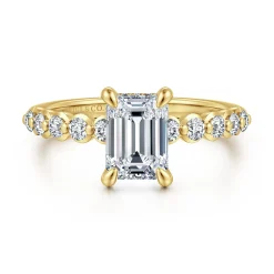 Online Gabriel & Co. Kim - 14K Yellow Gold Emerald Cut Diamond Engagement Ring