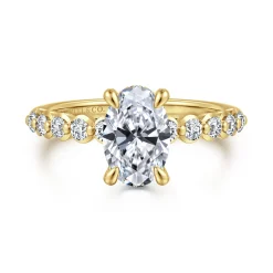 Outlet Gabriel & Co. Kim - 14K Yellow Gold Oval Diamond Engagement Ring