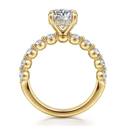 Best Gabriel & Co. Kim - 14K Yellow Gold Round Diamond Engagement Ring