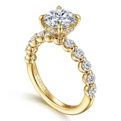 Best Gabriel & Co. Kim - 14K Yellow Gold Round Diamond Engagement Ring