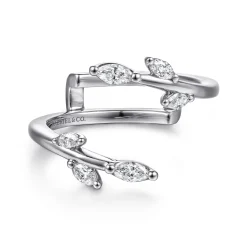 Online Gabriel & Co. Kind - 14K White Gold Prong set Marquise Diamond Ring Enhancer - 0.3 ct