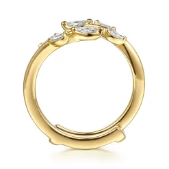 Outlet Gabriel & Co. Kind - 14K Yellow Gold Prong set Marquise Diamond Ring Enhancer - 0.3 ct