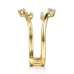 Outlet Gabriel & Co. Kind - 14K Yellow Gold Prong set Marquise Diamond Ring Enhancer - 0.3 ct