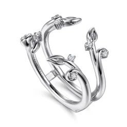 New Gabriel & Co. Kiss - 14K White Gold Prong set Diamond Ring Enhancer - 0.08 ct
