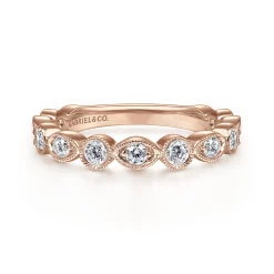 Hot Gabriel & Co. 14K Pink Gold Diamond Ladies Ring