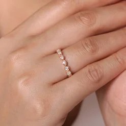 Hot Gabriel & Co. 14K Pink Gold Diamond Ladies Ring