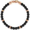 Online Gabriel & Co. 14K Rose Gold and 6mm Black Titanium Beaded Men's Bracelet