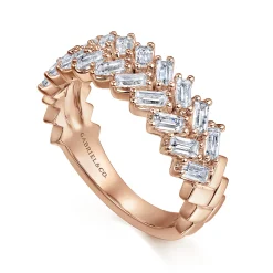Sale Gabriel & Co. 14K Rose Gold Baguette Diamond Anniversary Band - 0.95 ct