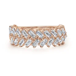 Sale Gabriel & Co. 14K Rose Gold Baguette Diamond Anniversary Band - 0.95 ct