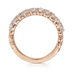 Sale Gabriel & Co. 14K Rose Gold Baguette Diamond Anniversary Band - 0.95 ct