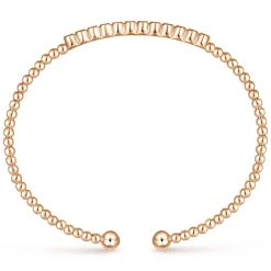 Online Gabriel & Co. 14K Rose Gold Bujukan Bead Diamond Bangle