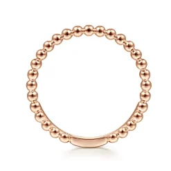 Best Gabriel & Co. 14K Rose Gold Bujukan Beaded Stackable Ring