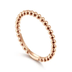 Best Gabriel & Co. 14K Rose Gold Bujukan Beaded Stackable Ring