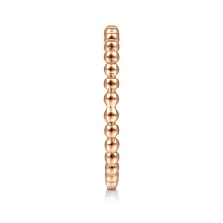 Best Gabriel & Co. 14K Rose Gold Bujukan Beaded Stackable Ring
