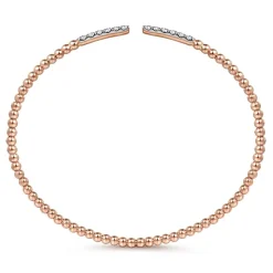Hot Gabriel & Co. 14K Rose Gold Bujukan Diamond Bars Bangle
