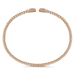 New Gabriel & Co. 14K Rose Gold Bujukan Diamond Hexagon Split Bangle