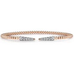 Online Gabriel & Co. 14K Rose Gold Bujukan Diamond Spikes Split Bangle