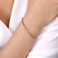 Online Gabriel & Co. 14K Rose Gold Bujukan Diamond Spikes Split Bangle