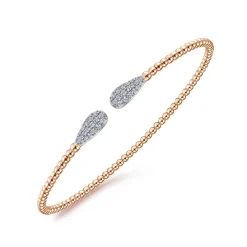 Gabriel & Co. 14K Rose Gold Bujukan Diamond Teardrops Bangle