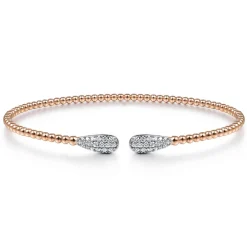 Gabriel & Co. 14K Rose Gold Bujukan Diamond Teardrops Bangle