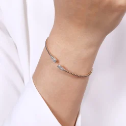 Gabriel & Co. 14K Rose Gold Bujukan Diamond Teardrops Bangle