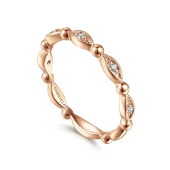 Hot Gabriel & Co. 14K Rose Gold Bujukan Marquise Station Diamond Ring
