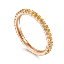 Sale Gabriel & Co. 14K Rose Gold Citrine Stackable Ring