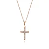 Best Gabriel & Co. 14k Rose Gold Classic Diamond Cross Necklace