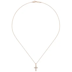Best Gabriel & Co. 14k Rose Gold Classic Diamond Cross Necklace
