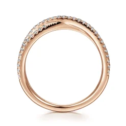 New Gabriel & Co. 14K Rose Gold Criss Cross Diamond Stackable Ring