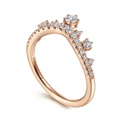 Best Gabriel & Co. 14K Rose Gold Curved Diamond Anniversary Band - 0.4 ct