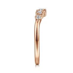 Online Gabriel & Co. 14K Rose Gold Curved Diamond Anniversary Band - 0.25 ct