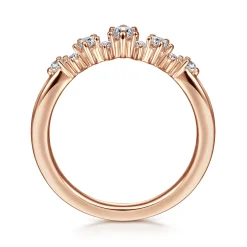 Online Gabriel & Co. 14K Rose Gold Curved Diamond Anniversary Band - 0.25 ct