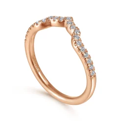 Gabriel & Co. 14K Rose Gold Curved Diamond Wedding Band - 0.17 ct