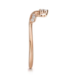 Gabriel & Co. 14K Rose Gold Diamond Cluster Chevron Ring