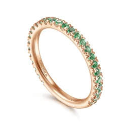 Online Gabriel & Co. 14K Rose Gold Emerald Stackable Ring