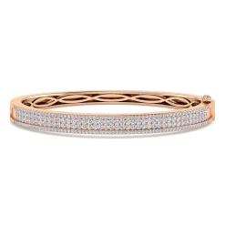 Hot Gabriel & Co. 14K Rose Gold Four Row Diamond Bangle