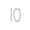 Clearance Gabriel & Co. 14K Rose Gold French Pave 20mm Round Inside Out Diamond Hoop Earrings