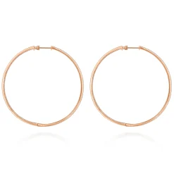 Discount Gabriel & Co. 14K Rose Gold French Pave 70mm Round Inside Out Diamond Classic Hoop Earrings