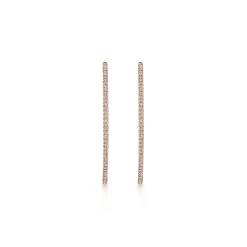Outlet Gabriel & Co. 14K Rose Gold French Pave 50mm Round Inside Out Diamond Hoop Earrings
