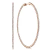 Discount Gabriel & Co. 14K Rose Gold French Pave 60mm Round Inside Out Diamond Classic Hoop Earrings
