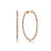 Best Gabriel & Co. 14K Rose Gold French Pave 30mm Round Inside Out Diamond Hoop Earrings