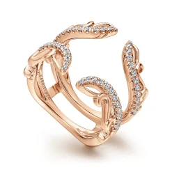 Outlet Gabriel & Co. 14K Rose Gold French Pave Set Diamond Ring Enhancer - 0.35 ct