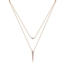 Clearance Gabriel & Co. 14K Rose Gold Layered Pave Diamond Bar and Spike Pendant Necklace