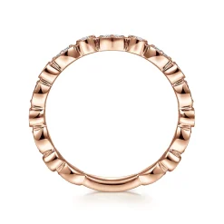 Outlet Gabriel & Co. 14K Rose Gold Marquise and Round Station Diamond Ring