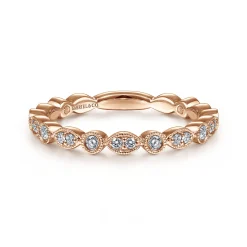 Outlet Gabriel & Co. 14K Rose Gold Marquise and Round Station Diamond Ring